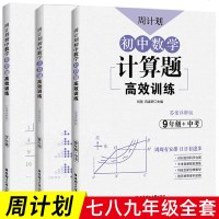 全3册周计划初中数学计算题高效强化训练七八九年级思维强化专项训练解二元一元一次方程解题技巧初一二三中考数学练题知识大