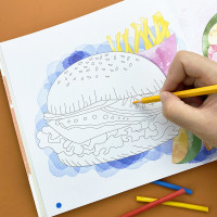 幼儿绘画启蒙教材美食天地儿童涂色书画画本2-6岁宝宝0基础学画画入幼儿园涂鸦书籍早教益智认知图画书幼儿智力开发启迪