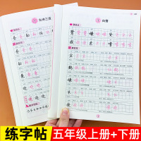 五年级字帖练字帖上册+下册带拼音部编人教版语文课本同步儿童正楷临摹硬笔书法钢笔练字本写字课课练一课一练生字抄写本天天
