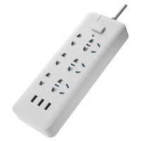 拳霸插座3USB手机充电六位插线板接线板插排排插座拖线板线长2.5米