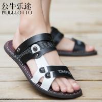 公牛乐途2021夏季男士凉鞋大码休闲沙滩鞋防滑韩版拖鞋男两用夏天潮男人字凉拖