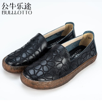 公牛乐途2021中老年皮鞋真皮妈妈鞋软底防滑中年女鞋舒适孕妇单鞋司机平底春季