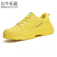 公牛乐途男鞋子绿色秋季2021新款韩版潮流百搭运动潮鞋增高ins老爹鞋网红