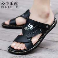 公牛乐途2021新款夏天男士凉鞋韩版男皮凉鞋透气休闲拖鞋凉拖两用沙滩鞋潮