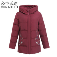 公牛乐途2021冬季新款中老年女装羽绒棉衣服女阔太太加绒外套中年妈妈装棉袄