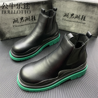 公牛乐途2021男靴秋冬加绒棉靴中帮马丁靴潮流英伦增高男士烟筒靴男工作靴