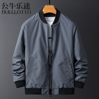公牛乐途2021夹克男士春秋外套加肥加大码男装潮牌宽松胖子棒球服肥佬茄克上衣