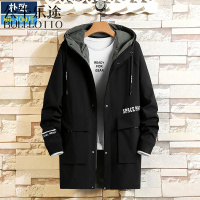 公牛乐途2021工装外套男春秋加肥加大码宽松胖子中长款风衣男韩版潮流休闲夹克