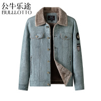 公牛乐途2021男士外套秋冬季新款潮牌pu皮衣宽松加肥加大码加绒机车夹克男装