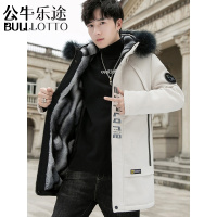 公牛乐途2021男士派克服冬装加绒加厚夹克年新款潮牌中长款风衣秋冬季外套