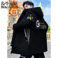 公牛乐途2021外套男新款秋冬季加绒加厚外衣服韩版潮流中长款风衣男士夹克