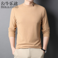 公牛乐途2021秋冬季半高领德绒打底衫男士长袖T恤加厚双面绒保暖内衣秋衣上衣