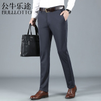 公牛乐途2021商务休闲裤中年男士四面弹力裤子秋冬季免烫西裤中老年人直筒长裤