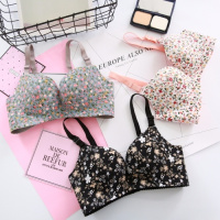 无钢圈一片式无痕文胸薄厚款少女小胸聚拢调整型内衣