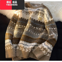 YIBUSHENG毛衣男潮牌款日系慵懒风复古针织衫高级感衫冬季加厚外套