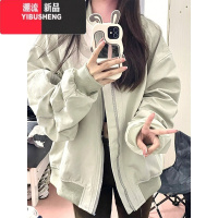 YIBUSHENG飞行服国潮夹克外套女春季加厚美式设计感vintage高街棒球服