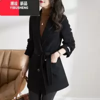 YIBUSHENG时尚毛呢风衣中长西装外套女士2023新款妈妈气质宽松显瘦大衣