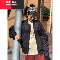 YIBUSHENG美式棒球棉服女短款季2023新款宽松百搭飞行员夹克棉衣外套潮