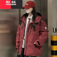 YIBUSHENG羽绒棉服女2023冬季新款情侣工装棉袄外套日系冲锋衣oversize棉衣