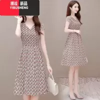 YIBUSHENG[80-180斤]季气质碎花裙子中长款遮肚显瘦洋气小个子连衣裙子