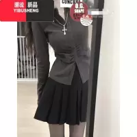 YIBUSHENG春季盐系穿搭小个子御姐高级感纯欲风设计感小众衬衫裙子两件套装