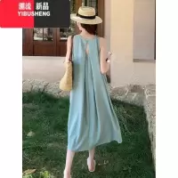 YIBUSHENG茶歇法式温柔风长裙无袖背心裙沙滩裙海边度假吊带连衣裙子女季
