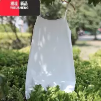 YIBUSHENG白色苎麻无袖连衣裙女季轻薄中长款棉亚麻内搭打底吊带背心衬裙