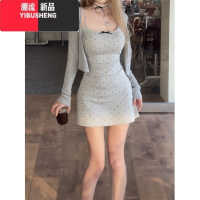 YIBUSHENG纯欲辣妹吊带短裙女季新款收腰显瘦设计感小个子性感包臀连衣裙