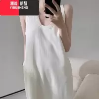 YIBUSHENG胖MM特大码300斤季无袖背心连衣裙女法式遮肉休闲宽松长款裙子2