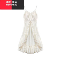 YIBUSHENG度假风海边小个子穿搭设计感小众花边拼接叠穿吊带连衣裙2024新款