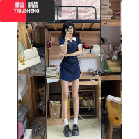 YIBUSHENG设计感小众甜辣风V领显瘦连衣裙女季2024新款收腰短袖POLO短裙