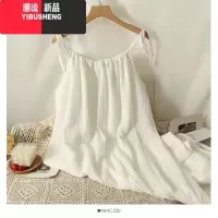 YIBUSHENG法式慵懒风宽松吊带连衣裙女季2024新款气质设计感镂空绑带裙
