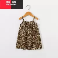 YIBUSHENG女宝宝豹纹小吊带连衣裙天花朵裙子条纹波西米亚风女婴幼儿衣服