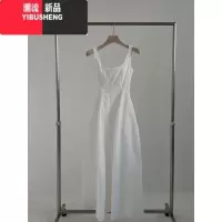 YIBUSHENG2024季新款韩版收腰显瘦气质简约无袖中长裙时尚吊带连衣裙女潮