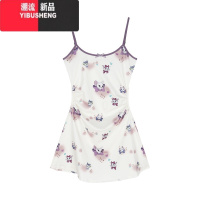 YIBUSHENG猫咪印花吊带连衣裙女季无袖紧身短裙纯欲辣妹性感收腰包臀裙子