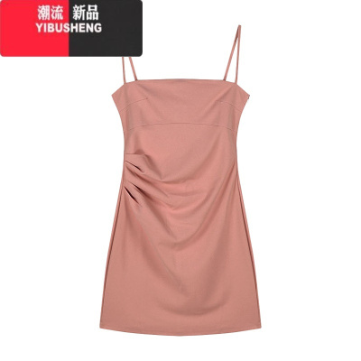 YIBUSHENG茶歇法式气质收腰吊带包臀连衣裙子女2024新款辣妹设计小众短裙