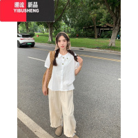 YIBUSHENG复古卡其背带裙女季2024新款小众时尚洋气宽松百搭小个子连衣裙