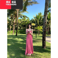 YIBUSHENG性感卡戴珊连衣裙女春季吊带长裙修身气质度假裙子