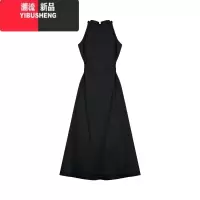 YIBUSHENG海边小众设计感镂空露腰挂脖吊带连衣裙女季收腰显瘦流苏长裙子