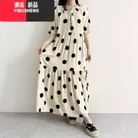 YIBUSHENG人造棉连衣裙时尚宽松大码女装季新款防晒外穿棉绸裙子垂感遮肉