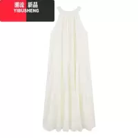 YIBUSHENG法式蕾丝挂脖连衣裙女季高级感气质露肩吊带裙海边度假风长裙子