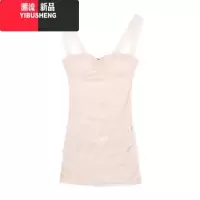 YIBUSHENG纯欲风温柔一字肩连衣裙女季性感收腰网纱裙子气质名媛包臀短裙
