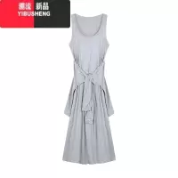 YIBUSHENG纯欲风简约背心连衣裙女2024季新款修身收腰A字裙长裙