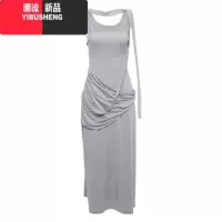 YIBUSHENG## chill慵懒随性舒适收腰显瘦吊带裙女 百搭飘带连衣裙