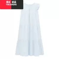 YIBUSHENG温柔甜美飞飞袖气质连衣裙女季2024新款宽松显瘦简约度假风长裙
