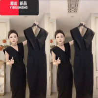 YIBUSHENG法式高级感气质长裙女修身季新款轻奢御姐风显瘦收腰无袖连衣裙