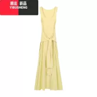 YIBUSHENG假两件绑带背心连衣裙女季设计感修身包臀裙辣妹长裙