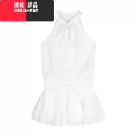 YIBUSHENG白色挂脖连衣裙女季法式温柔风绝美生日小短裙无袖收腰a字裙子