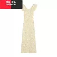 YIBUSHENG法式复古碎花裙连衣裙女季气质修身荷叶边包臀裙长裙子