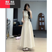 YIBUSHENG法式复古长裙女季新款收腰显瘦设计感御姐温柔风无袖背心连衣裙
